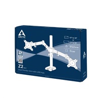 Stolný držiak ARCTIC Z2 (Gen3) pre 2x LCD do 34", nosnosť 2x15 kg, 4x USB HUB, čierny