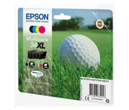 Atrament EPSON Multipack 4-farebný atrament "Golf" 34XL DURABrite Ultra