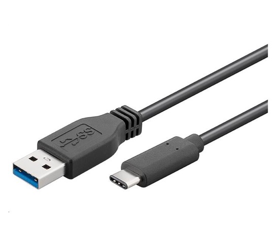 Kábel USB PREMIUMCORD 3.1 konektor C/male - USB 3.0 A/muž, čierny, 2 m