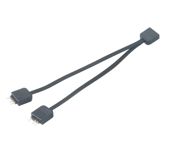 AKASA rozdeľovač pre RGB LED 1x samica/2x samec, čierny