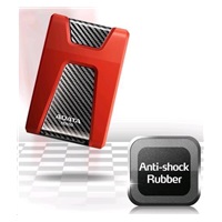 Externý pevný disk ADATA 1TB 2,5" USB 3.1 DashDrive Durable HD650, červený (gumový, odolný voči nárazom)