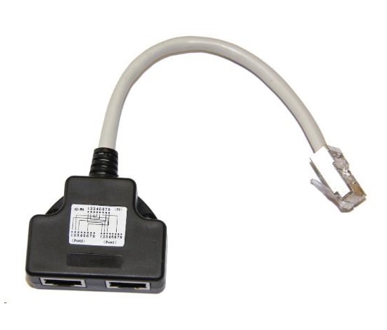 Rozdeľovací adaptér RJ45, 1x8p8c/2x8p4c, PC-PC, tienený