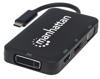 MANHATTAN USB-C na HDMI/DP/VGA/DVI dokovacia stanica