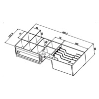 Pokladničná zásuvka Virtuos SK-500C, s káblom 24V, viazač 6/8, 9-24V, čierna
