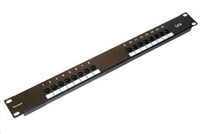 19" Patch panel XtendLan 16portový, UTP, Cat5E, 30µm, dvojitá svorkovnica, čierny