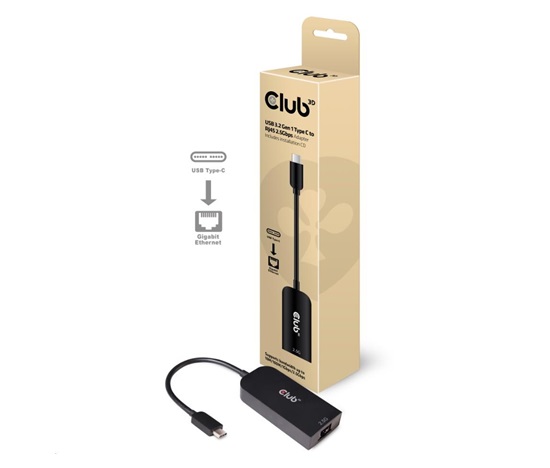 Adaptér Club3D USB 3.2 Gen 1 typ C na RJ45 2.5Gbps, 24cm