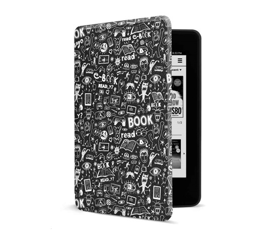 CONNECT IT puzdro pre Amazon NEW Kindle Paperwhite 4 (2018), čierne Doodle
