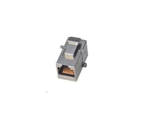 Keystone konektor Cat6, STP, RJ45/RJ45, strieborný