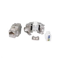 Keystone Cat6A, STP, samorezný so zacvakávaním, strieborný