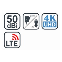 EVOLVEO Xany 4, 230/12V, aktivní pokojová anténa FM/DAB+/DVB-T2, filtr LTE,4G,5G