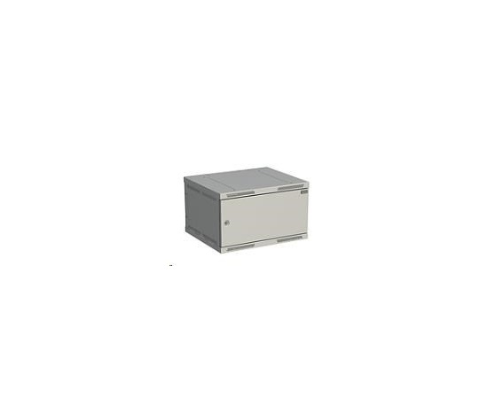 Nástenná rozvodná skriňa Solarix SENSA 6U 500mm, plechové dvere, RAL 7035 SENSA-6U-65-21-G