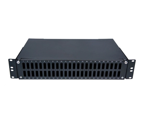 2U optický výsuvný zásobník, 48x SC duplex, kompatibilný s kazetami Optronics, čierny