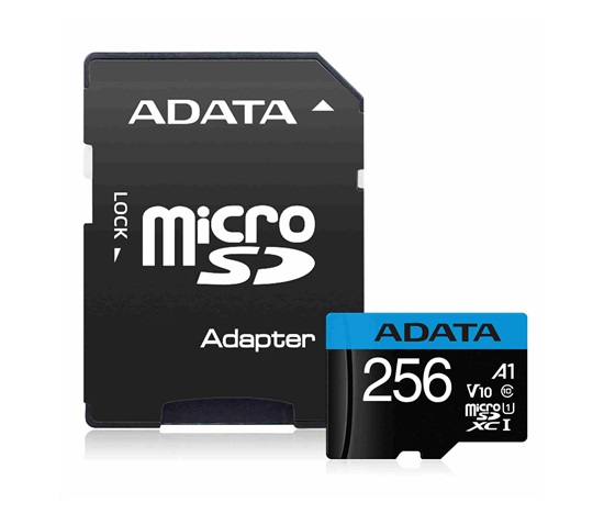 Karta ADATA MicroSDHC 256GB UHS-I Class 10, Premier + adaptér