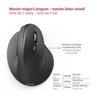 Vertikálna ergonomická bezdrôtová myš Hama EMW-500, 6 tlačidiel, čierna