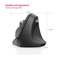 Vertikálna ergonomická bezdrôtová myš Hama EMW-500, 6 tlačidiel, čierna