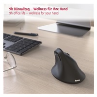 Vertikálna ergonomická bezdrôtová myš Hama EMW-500, 6 tlačidiel, čierna