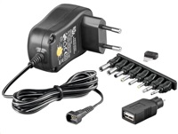 Univerzálny napájací adaptér Goobay 230V/3-12V DC 300mA