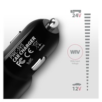 AXAGON PWC-5V5, SMART nabíjačka do auta, 2x port 5V-2.4A + 2.4A, 24W