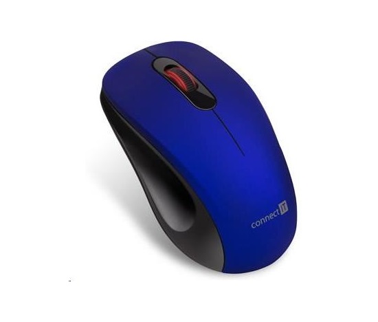 CONNECT IT "MUTE" bezdrôtová optická tichá myš, USB, (+ 1x AA batéria zdarma), modrá