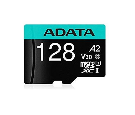 ADATA MicroSDXC karta 128GB Premier Pro UHS-I V30S (R:100/W:80 MB/s) + SD adaptér