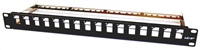 19" modulárny patch panel LEXI-Net 16 portov, čierny