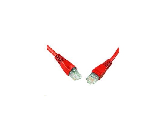Solarix Patch kábel CAT5E UTP PVC 0,5m červený odolný proti zachyteniu C5E-114RD-0,5MB
