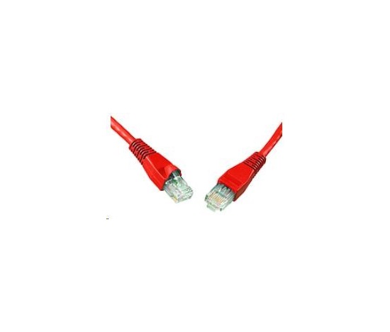 Solarix Patch kábel CAT5E UTP PVC 10m červený odolný proti zachytávaniu C5E-114RD-10MB