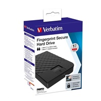 VERBATIM HDD 2 TB Prenosný pevný disk zabezpečený odtlačkom prsta, čierny GDPR