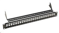 Solarix Univerzální modulární neosazený patch panel 24 portů černý 1U SX24M-0-STP-BK-UNI