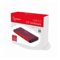 Externý box GEMBIRD pre 2.5" zariadenie, USB 3.0, SATA, červená