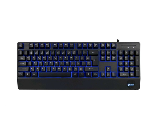 C-TECH Klávesnice KB-104BK, USB, 3 barvy podsvícení, černá, CZ/SK