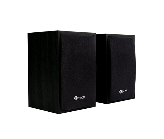 C-TECH Repro SPK-09, 2.0, drevený, čierny, USB