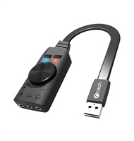 Zvuková karta C-TECH SC-7Q, 7.1 priestorový zvuk, prepínač zvuku