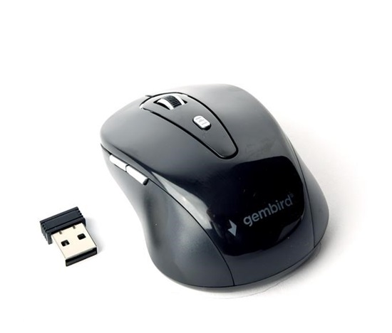 Myš GEMBIRD MUSW-6B-01, čierna, bezdrôtová, USB nano prijímač