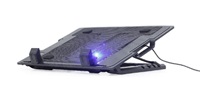 GEMBIRD Stojan na notebook NBS-1F17T-01, pre notebooky do 17", 150 mm ventilátor, LED, čierny