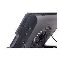 GEMBIRD Stojan na notebook NBS-1F17T-01, pre notebooky do 17", 150 mm ventilátor, LED, čierny