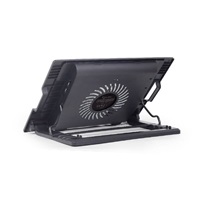 GEMBIRD Stojan na notebook NBS-1F17T-01, pre notebooky do 17", 150 mm ventilátor, LED, čierny