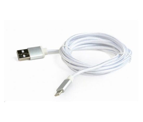 GEMBIRD CABLEXPERT USB 2.0 Nabíjací a synchronizačný kábel Lightning (IP5 a vyšší), opletený, 1,8 m, strieborný, lesklý