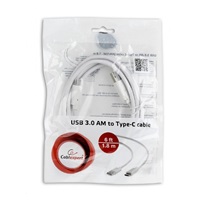 GEMBIRD CABLEXPERT USB 3.0 Kábel AM na typ C (AM/CM), 1,8 m, biely