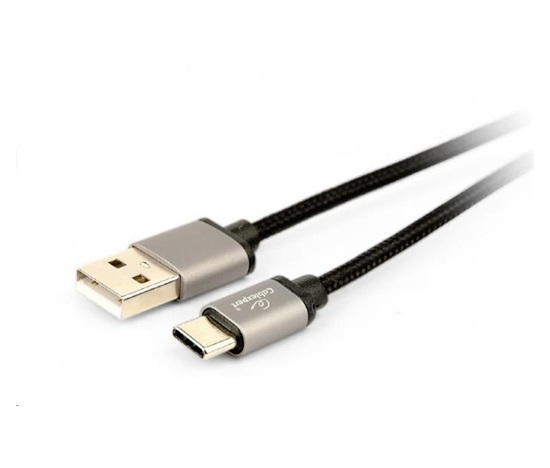 GEMBIRD CABLEXPERT kábel USB na USB-C (AM/CM), 1,8 m, opletený, čierny, blister