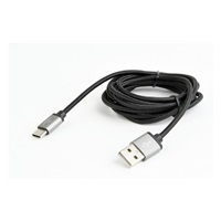 GEMBIRD CABLEXPERT kábel USB na USB-C (AM/CM), 1,8 m, opletený, čierny, blister