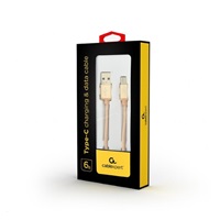GEMBIRD CABLEXPERT kábel USB na USB-C (AM/CM), 1,8 m, opletený, zlatý, blister