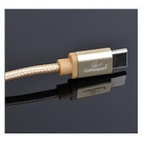 GEMBIRD CABLEXPERT kábel USB na USB-C (AM/CM), 1,8 m, opletený, zlatý, blister