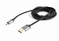 GEMBIRD Kábel CABLEXPERT USB A samec/Micro B samec 2.0, 1,8 m, opletené, čierne, blister