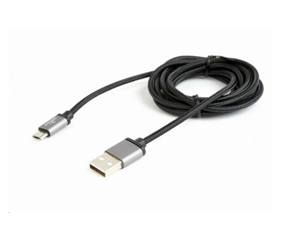 GEMBIRD Kábel CABLEXPERT USB A samec/Micro B samec 2.0, 1,8 m, opletené, čierne, blister