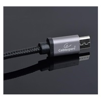 GEMBIRD Kábel CABLEXPERT USB A samec/Micro B samec 2.0, 1,8 m, opletené, čierne, blister