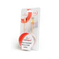 GEMBIRD Kábel CABLEXPERT USB A samec/Micro B samec 2.0, 1,8 m, opletené, zlaté, blister