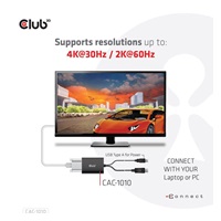 Club3D Aktívny adaptér DisplayPort na Dual Link DVI-D, napájanie USB, 60 cm, HDCP ON