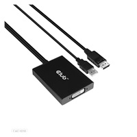 Club3D Aktívny adaptér DisplayPort na Dual Link DVI-D, napájanie USB, 60 cm, HDCP ON