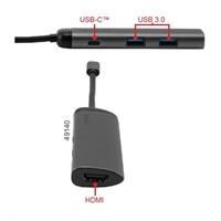 VERBATIM 49140 Multiportový HUB USB-C, 2x USB 3.0, 1x USB-C, HDMI, šedý dok